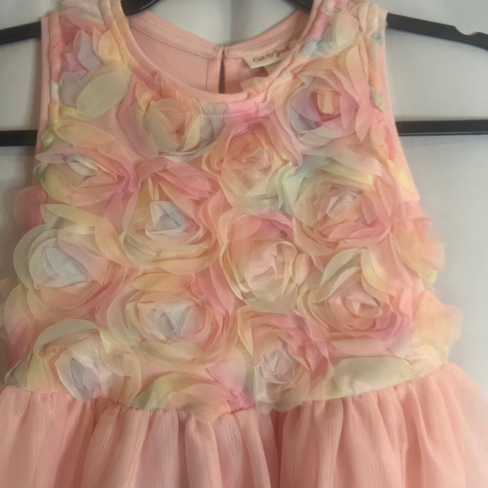 Cat & Jack Pink Tulle Dress with Flowers - Picture 2 of 4